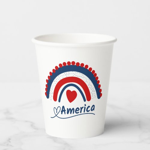Boho Rainbow 4th of July Paper Cups