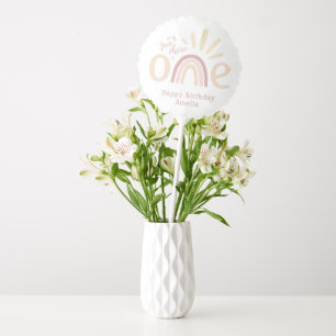 Boho Rainbow and Sunshine 1st Birthday Balloon