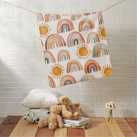 Boho Rainbow and Sunshine Watercolor Baby Baby Blanket Zazzle