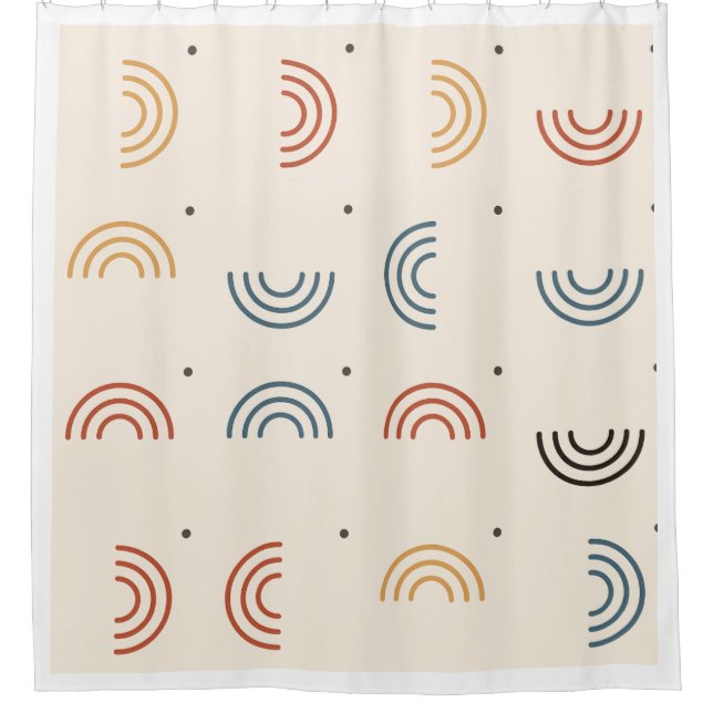Boho Rainbow Arches Seamless Pattern Shower Curtain (Front)