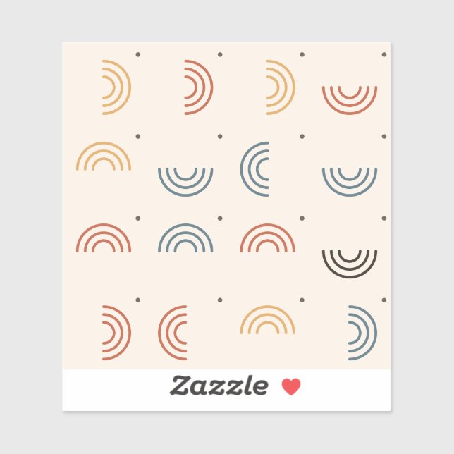 Boho Rainbow Arches Seamless Pattern Sticker (Sheet)