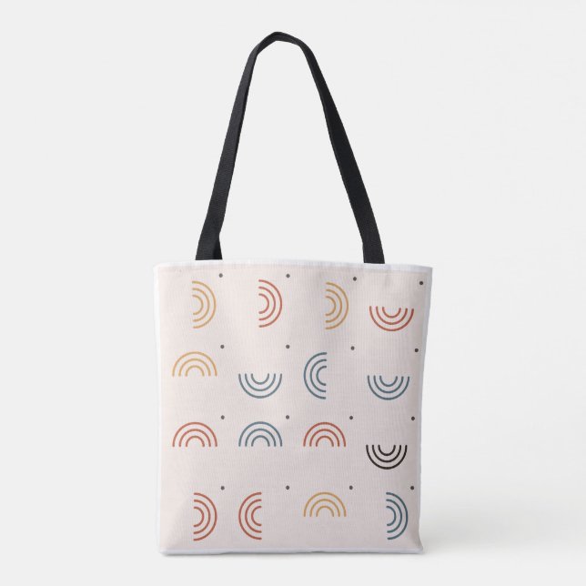 Boho Rainbow Arches Seamless Pattern Tote Bag (Back)