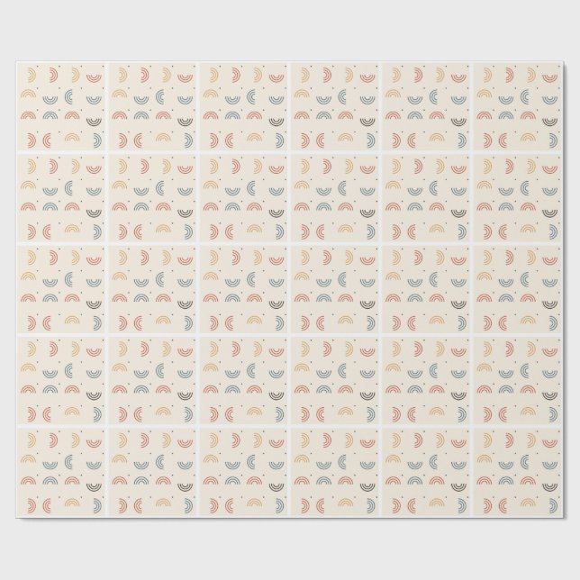 Boho Rainbow Arches Seamless Pattern Wrapping Paper (Flat)