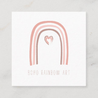 Boho Rainbow Art Square Business Card