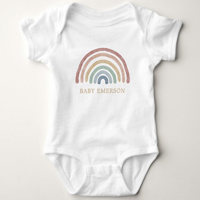 Boho Rainbow Baby Baby Bodysuit (Cute Boho Rainbow Baby Shower Baby Bodysuit by Painted Paperie
)