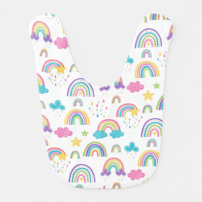 Boho Rainbow Baby Bib (Front)