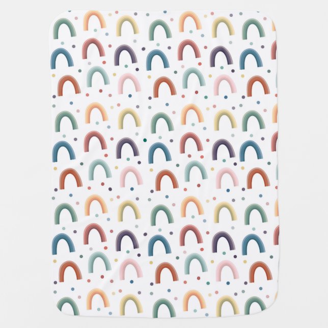 boho rainbow baby blanket (Front)