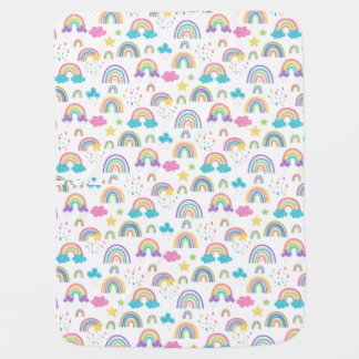 Boho Rainbow Baby Blanket for Neutral Nursery