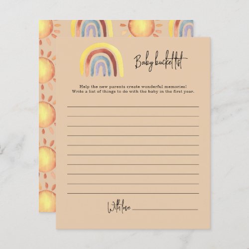 Boho Rainbow Baby bucket list