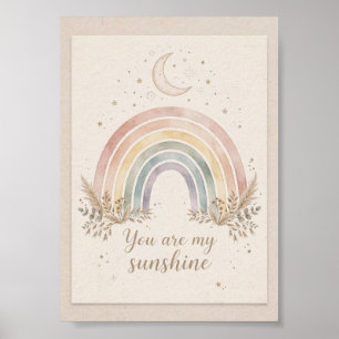 Boho Rainbow Baby Poster You Are My Sunshine Nurse