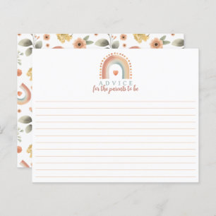 Boho Rainbow Baby Shower Advice Card – Watercolor