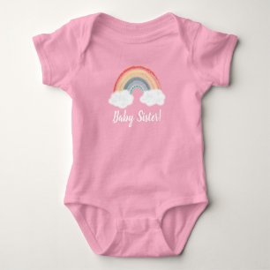 Boho Rainbow Baby Shower Baby Sister Baby Bodysuit