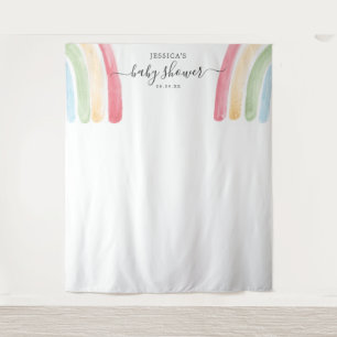 Boho Rainbow Baby Shower Backdrop Photo Booth