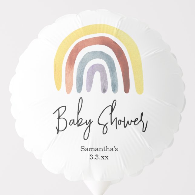 Boho rainbow baby shower balloon (Front)