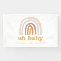 Boho Rainbow Baby Shower Banner