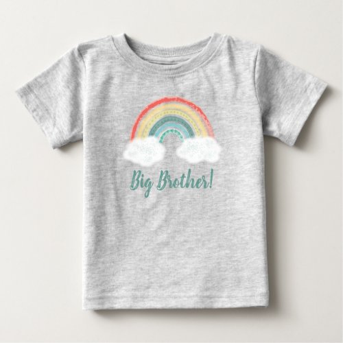 Boho Rainbow Baby Shower Big Brother Baby T_Shirt