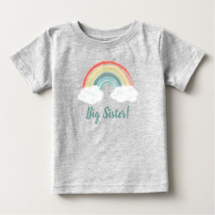 Boho Rainbow Baby Shower Big Sister T-Shirt