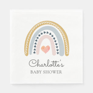 Boho Rainbow Baby Shower Classic Paper Napkins