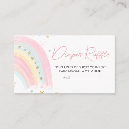 Boho Rainbow Baby Shower Diaper Raffle Enclosure Card