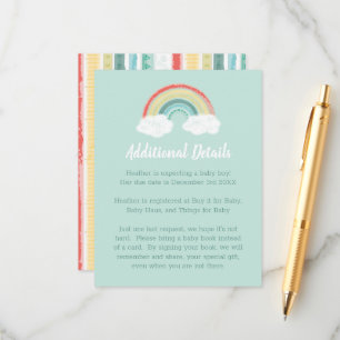 Boho Rainbow Baby Shower Enclosure Card