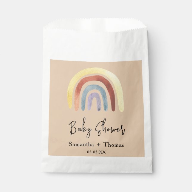Boho rainbow baby shower  favor bag (Front)