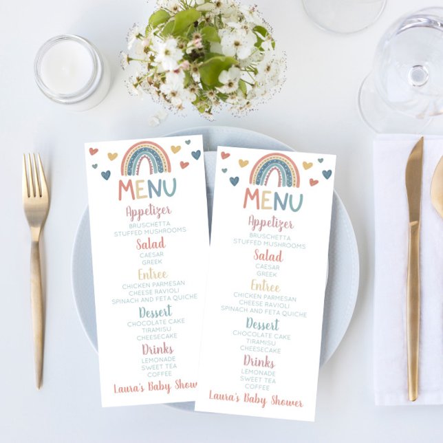 Boho Rainbow Baby Shower Food Menu (Creator Uploaded)