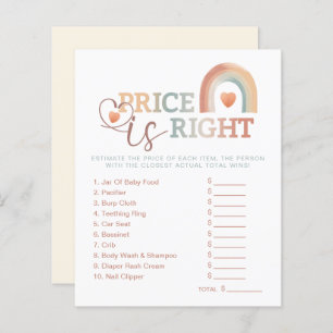 Boho Rainbow Baby Shower Game Sheet – Watercolor E