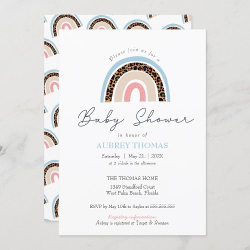 Boho Rainbow Baby Shower Gender Neutral  Invitation