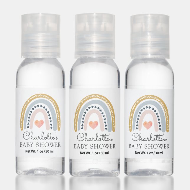 Boho Rainbow Baby Shower Hand Sanitizer (Set)