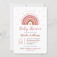 Boho Rainbow Baby Shower Invitation