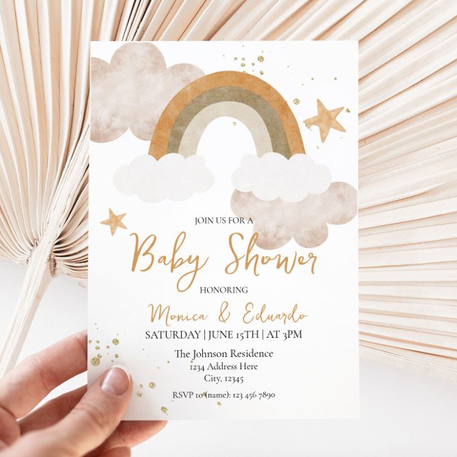 Boho Rainbow Baby Shower Invitation (Creator Uploaded)