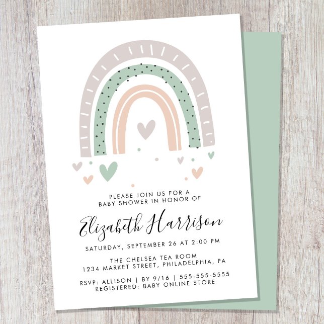 Boho Rainbow Baby Shower Invitation (Creator Uploaded)