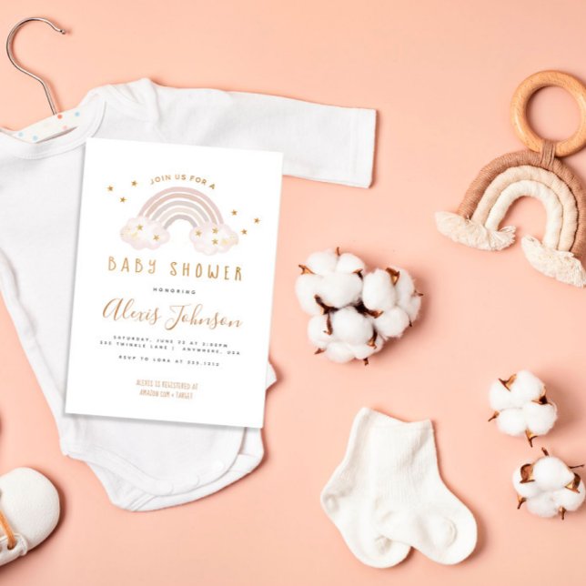 Boho Rainbow Baby Shower Invitation (Creator Uploaded)