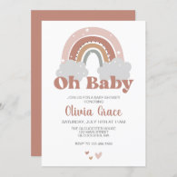 Boho Rainbow Baby Shower Invitation