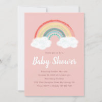 Boho Rainbow Baby Shower Invitation