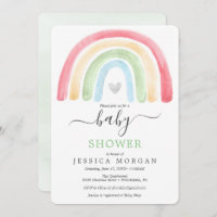 Boho Rainbow Baby Shower Invitation Card