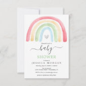 Boho Rainbow Baby Shower Invitation Card (Front)