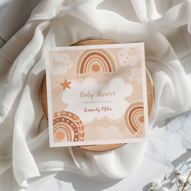 Boho Rainbow Baby Shower  Napkins (Creator Uploaded)