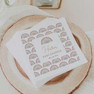 Boho Rainbow Baby Shower Napkins