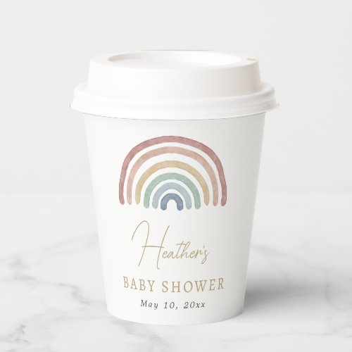 Boho Rainbow Baby Shower Paper Cups