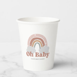 Boho Rainbow Baby Shower Paper Cups