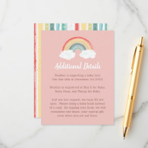 Boho Rainbow Baby Shower Pink Enclosure Card