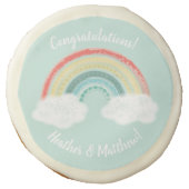 Boho Rainbow Baby Shower Sugar Cookie (Front)