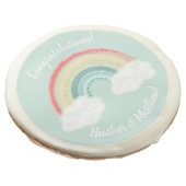 Boho Rainbow Baby Shower Sugar Cookie (Angled)