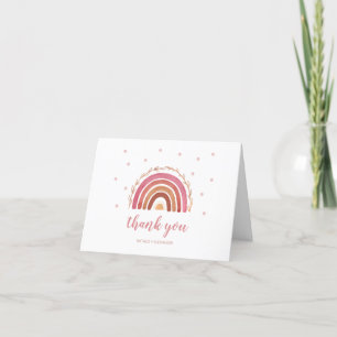 Boho Rainbow Baby Shower Thank You Card