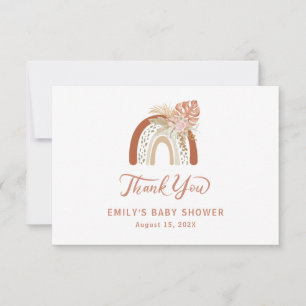 Boho Rainbow Baby Shower Thank You Card