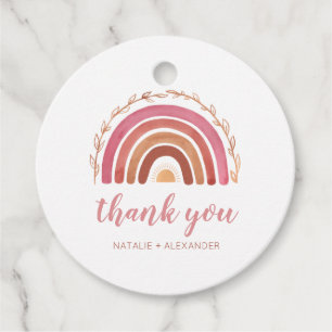 Boho Rainbow Baby Shower Thank You Favor Tags