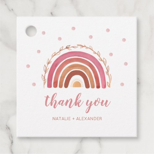 Boho Rainbow Baby Shower Thank You Favor Tags