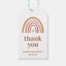 Boho Rainbow Baby Shower Thank You Tag