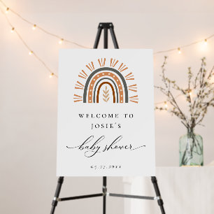 Boho Rainbow Baby Shower Welcome Foam Board